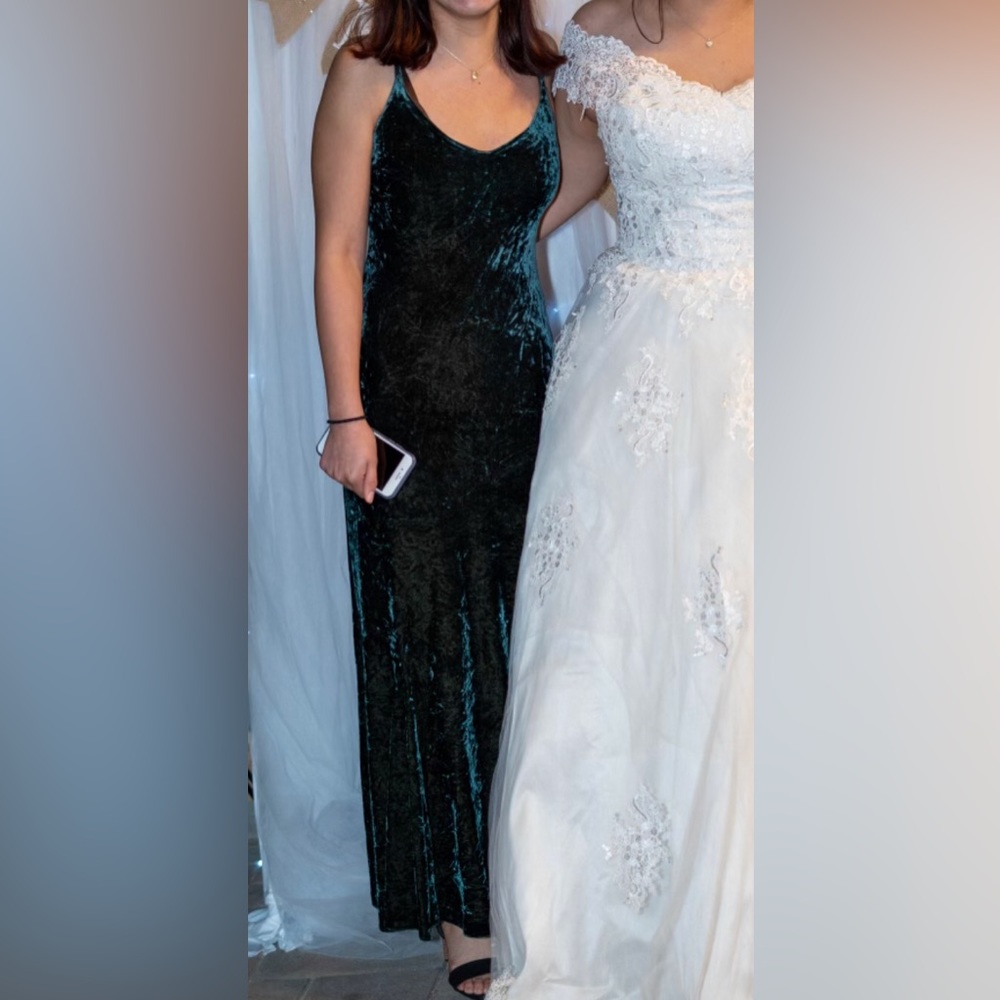 Betesy Johnson vintage emerald green velvet dress